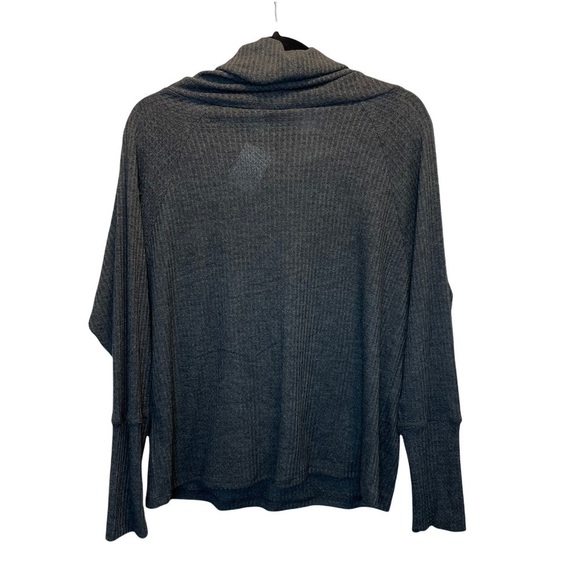 Bobeau Cowl Neck Raglan Sleeve Thermal Top Raven Black Mix Grey Medium New NWT - Picture 6 of 7